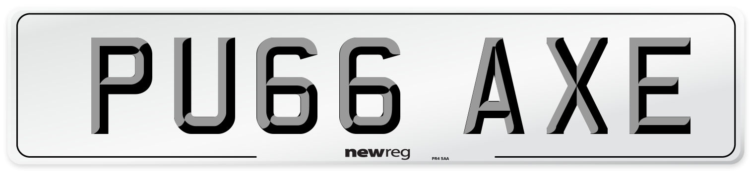 PU66 AXE Number Plate from New Reg